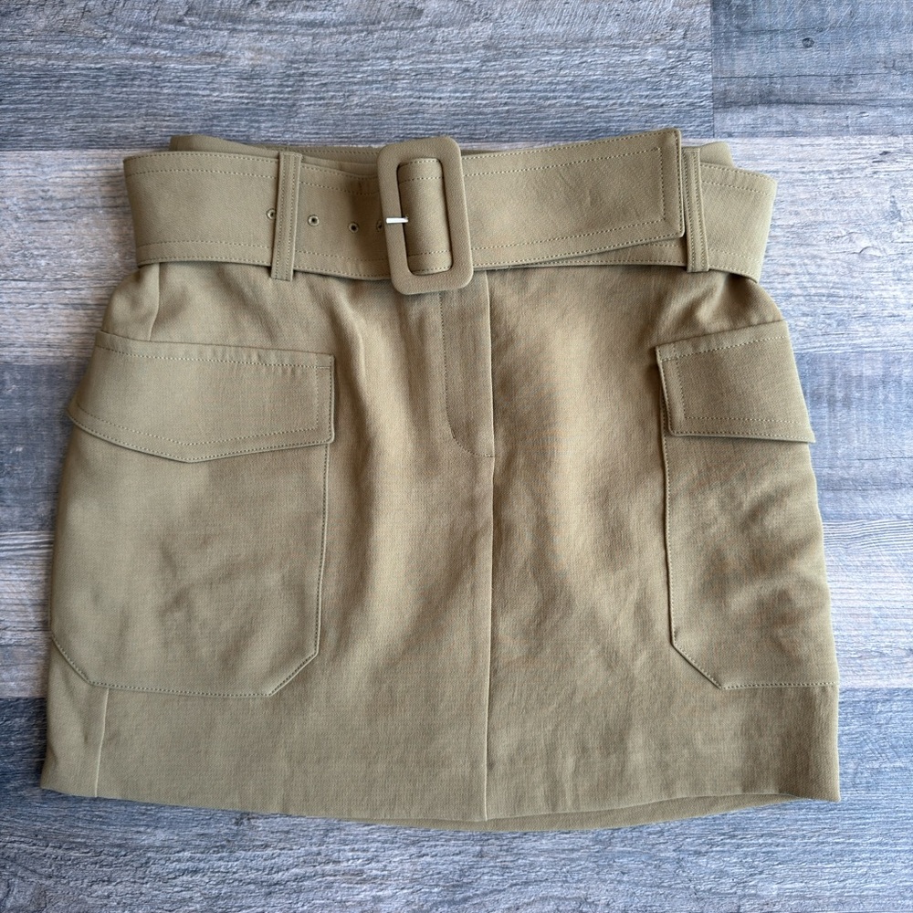 Express Tan Belted Mini Skirt